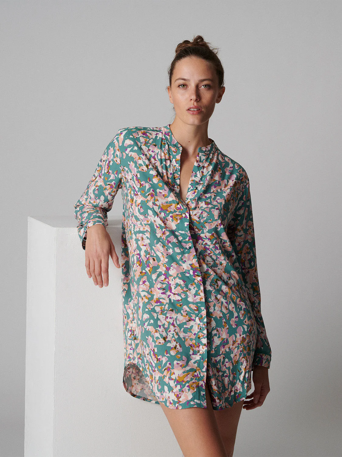 Long sleeved nightdress - Reef Print - Image 2