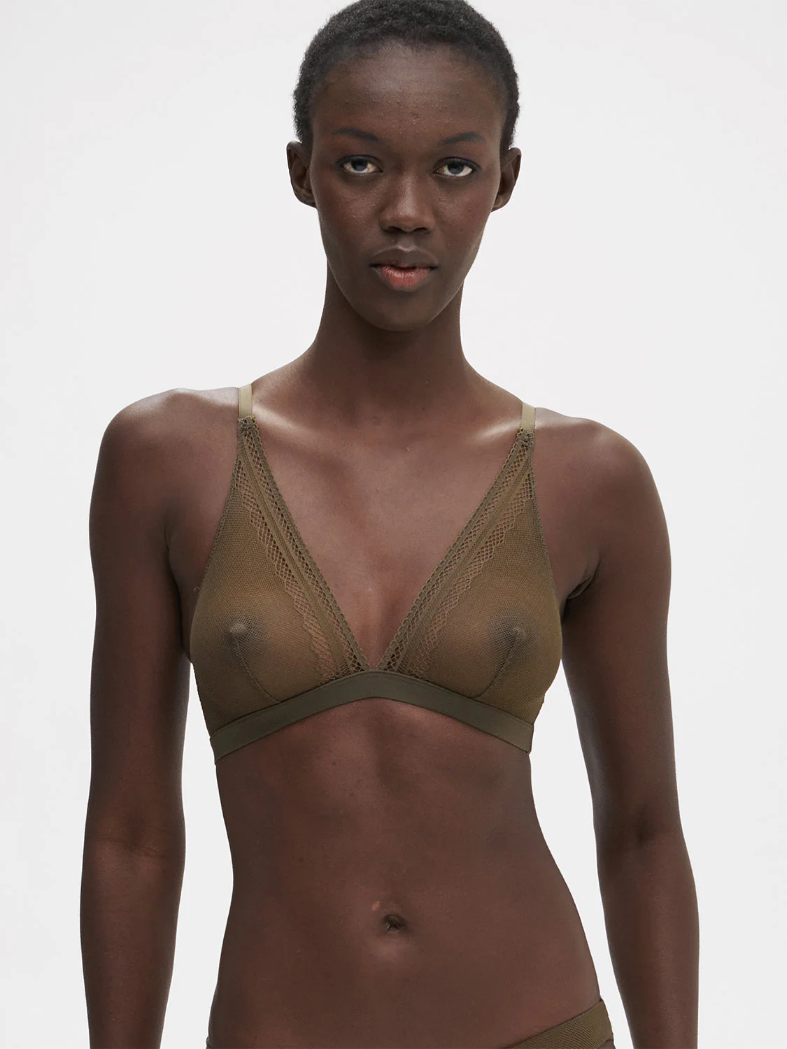 Soft cup triangle bra - Adventure Green